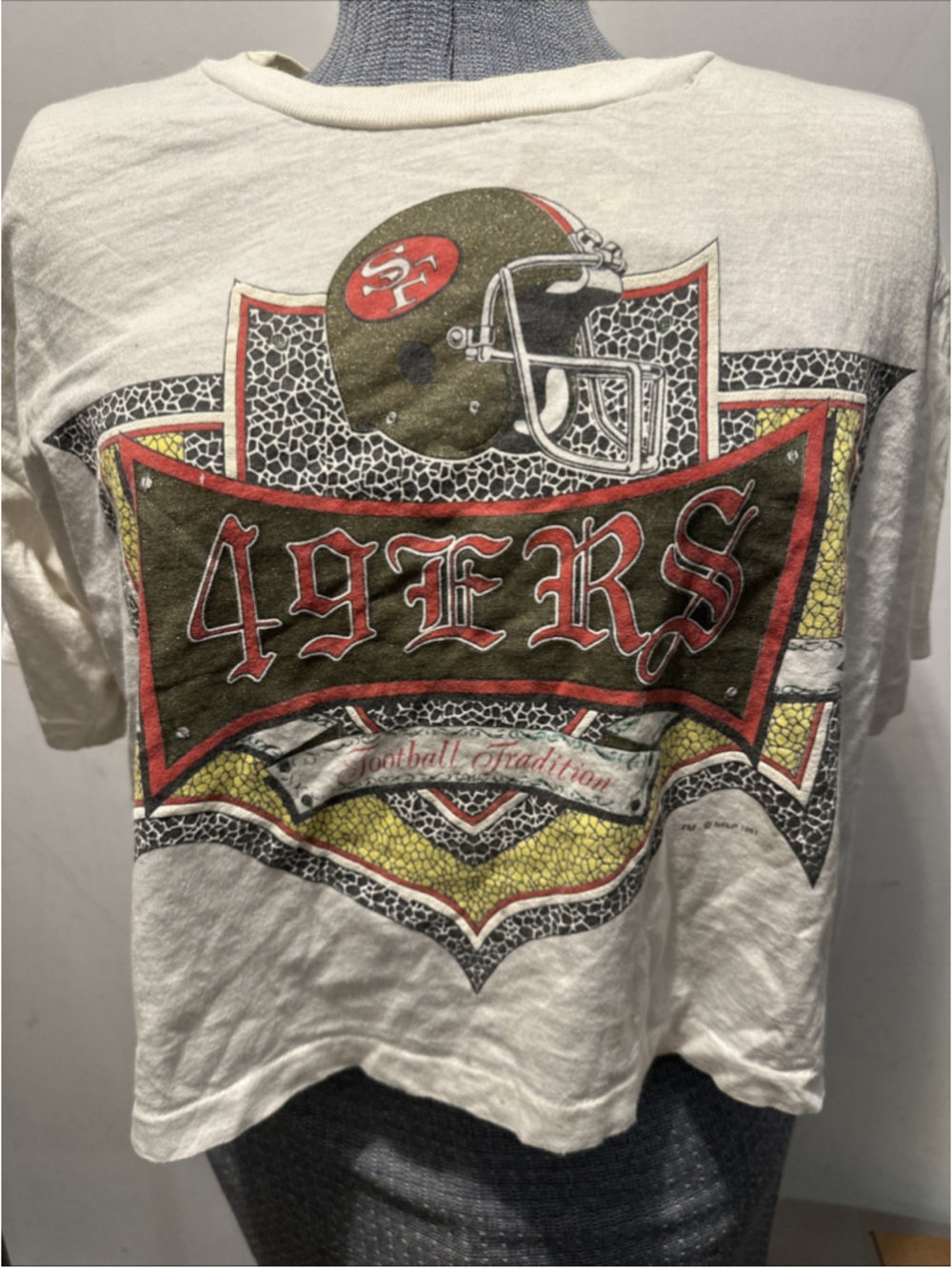Vintage San Francisco 49ers Graphic T-Shirt Helmet Logo One Size